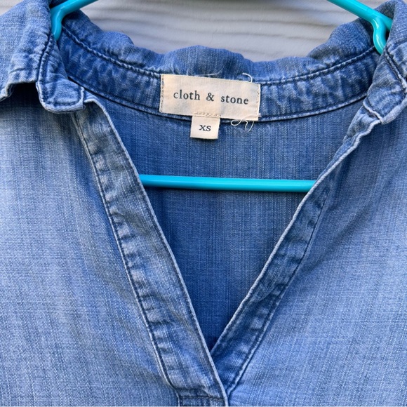 Anthropologie Cloth & Stone Chambray Tunic Dress - Picture 3 of 5